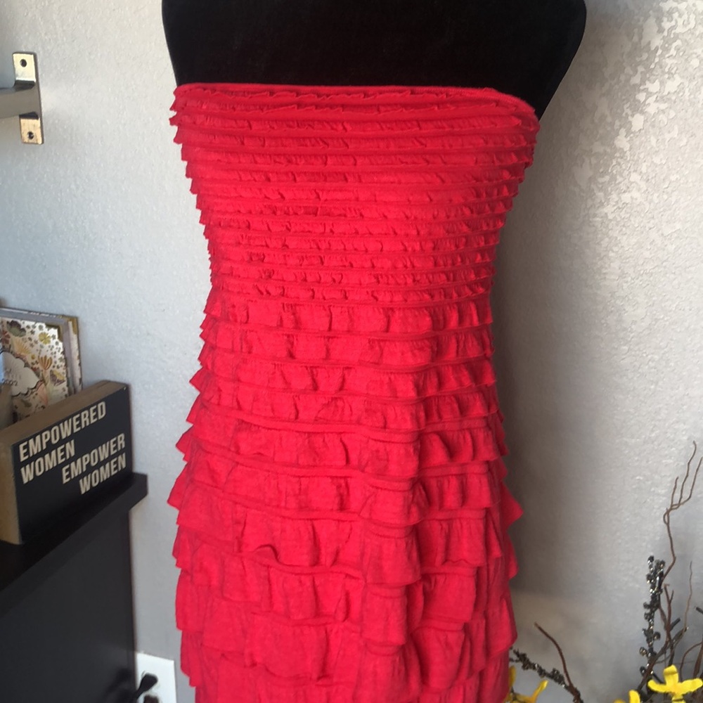 Express Pink Ruffle Dress - Picture 2 of 8
